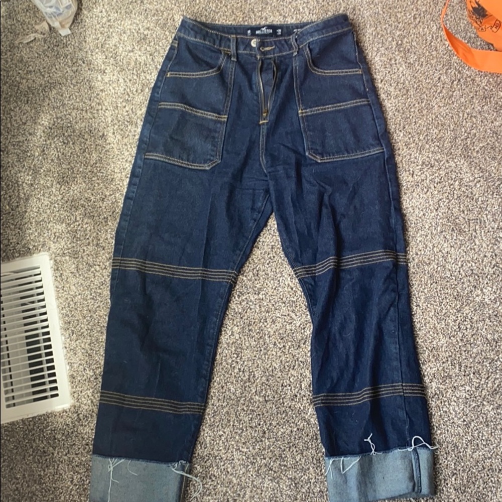 (4/$25) High rise crop boyfriend hollister jeans